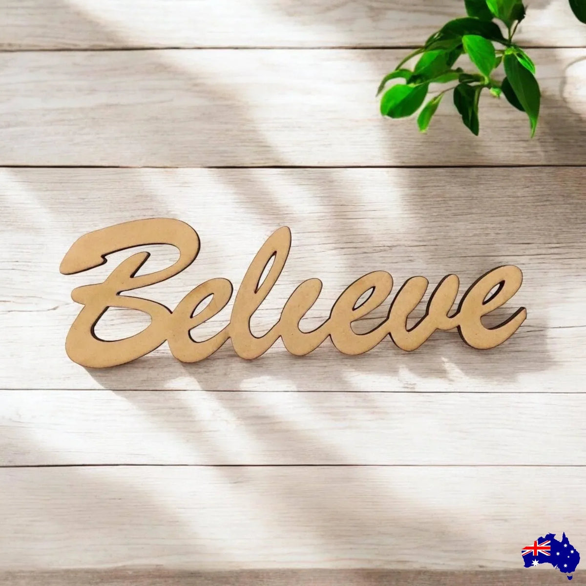 Believe Word Sign MDF DIY Wooden - The Renmy Store Homewares & Gifts