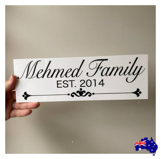 Family Name Custom Personalised White Sign - The Renmy Store Homewares & Gifts