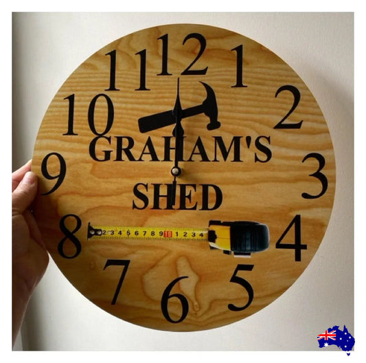Clock Wall Garage Tool Custom Personalised Aussie Made - The Renmy Store Homewares & Gifts