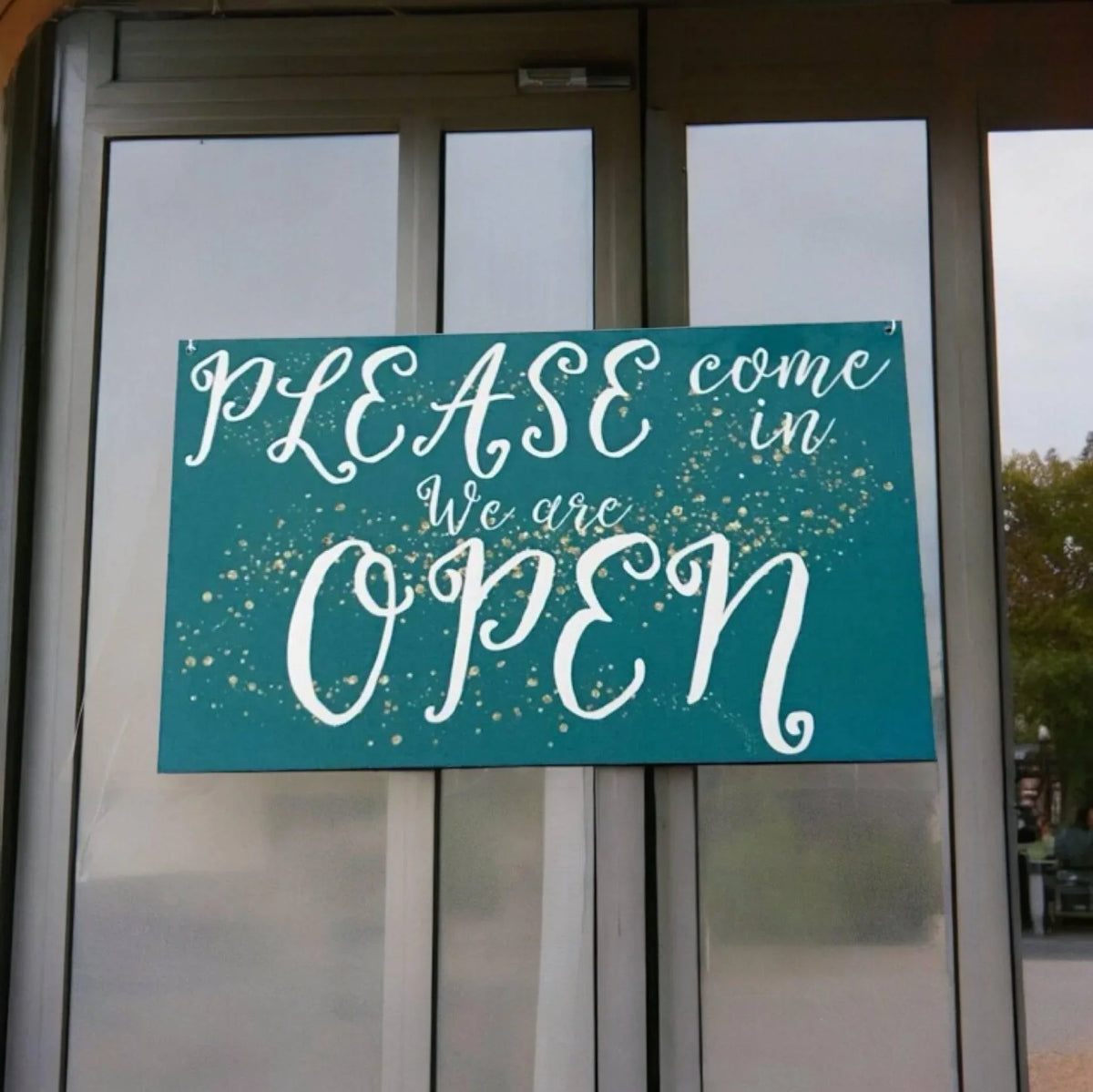 Open Closed Business Shop Cafe Hanging Sign Aqua Chic - The Renmy Store Homewares & Gifts