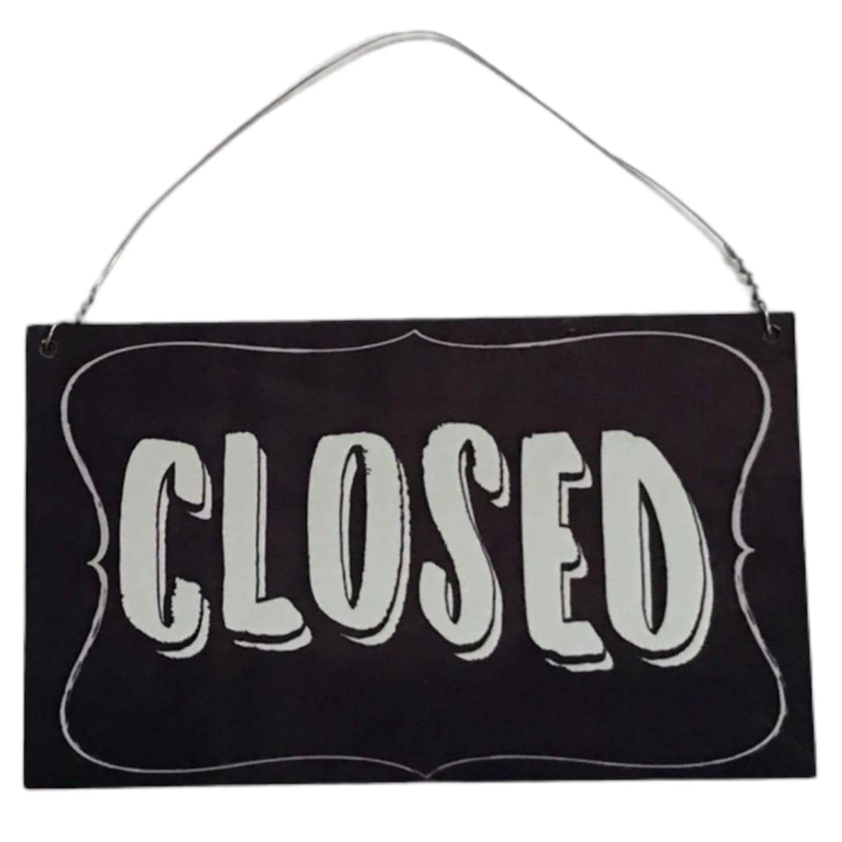 Open Closed Hanging Retro Vintage Black Shop Sign - The Renmy Store Homewares & Gifts