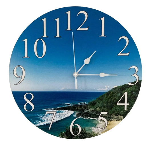 Clock Wall Beach 1770 Agnes 30cm 60cm Aussie Made - The Renmy Store Homewares & Gifts