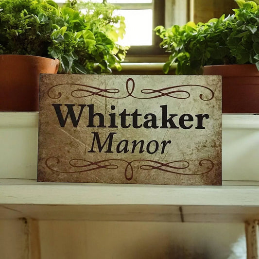 Manor Your Name Vintage Custom Sign - The Renmy Store Homewares & Gifts
