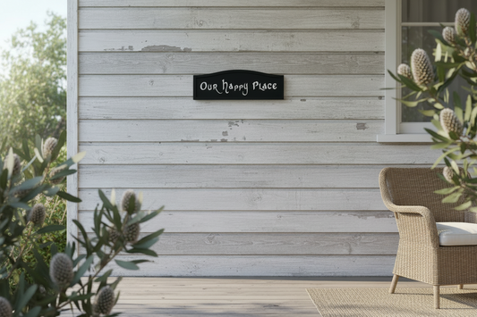 Custom Timber Sign - Personalised Our Happy Place - Australian Made