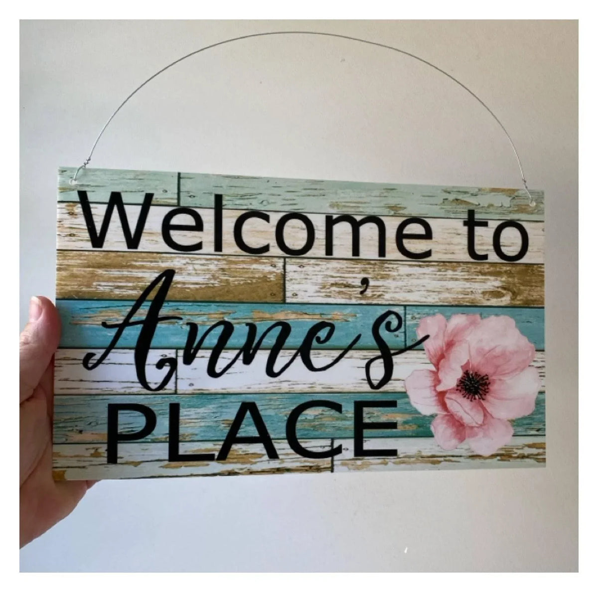 Welcome Place Floral Personalised Custom Sign - The Renmy Store Homewares & Gifts