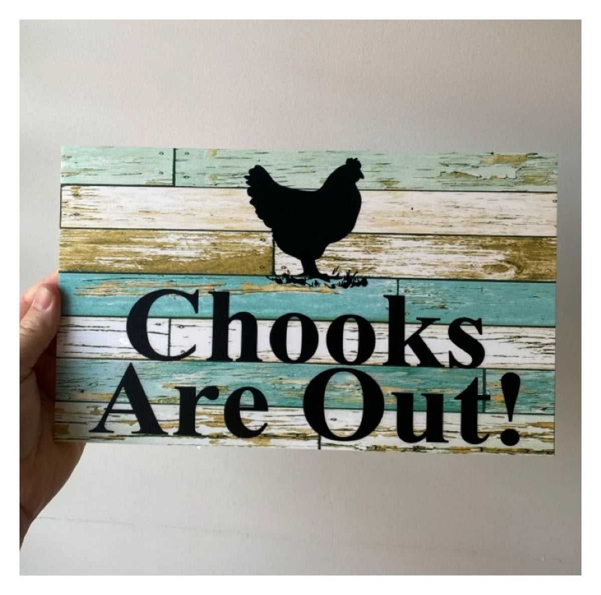 Chicken Hen Custom Personalised Sign Rustic Blue - The Renmy Store Homewares & Gifts