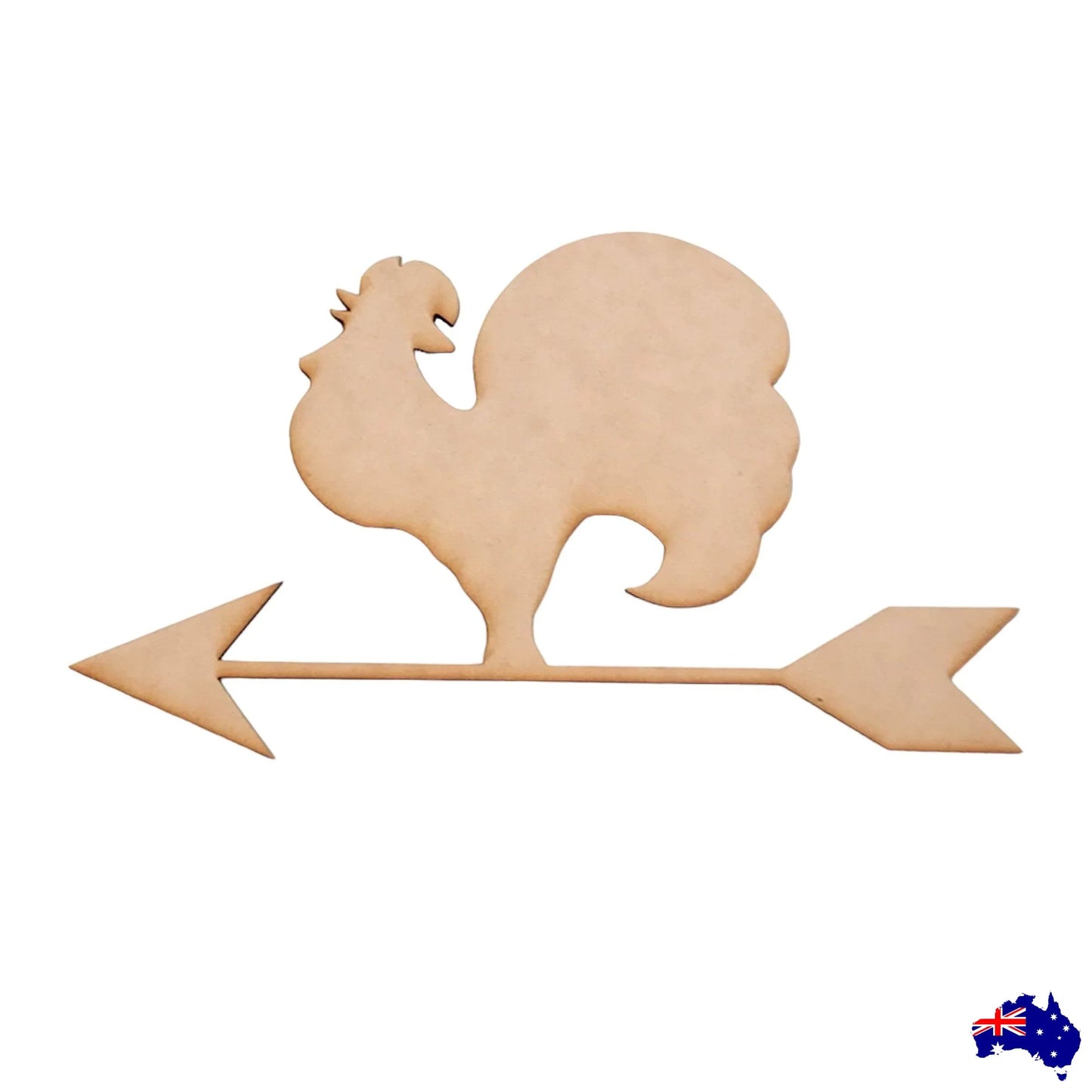 Rooster with Arrow MDF DIY Raw Cut Out Art Craft Decor - The Renmy Store Homewares & Gifts