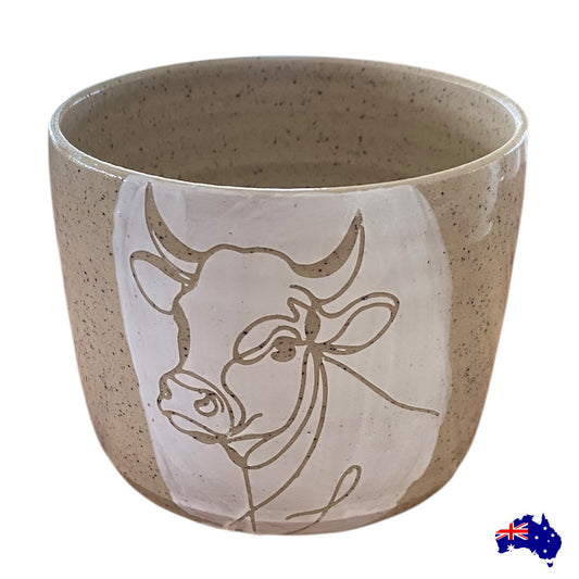 Handmade Cow Ceramic Mug Cup | Aussie Made Wolf and Clay Farmhouse Gift