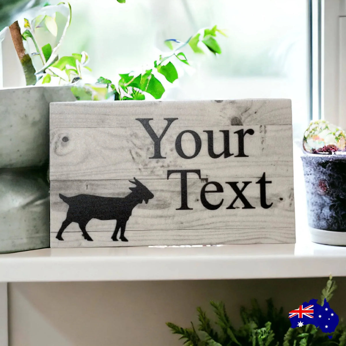 Goat Custom Persoanlised Country Farm Sign - The Renmy Store Homewares & Gifts