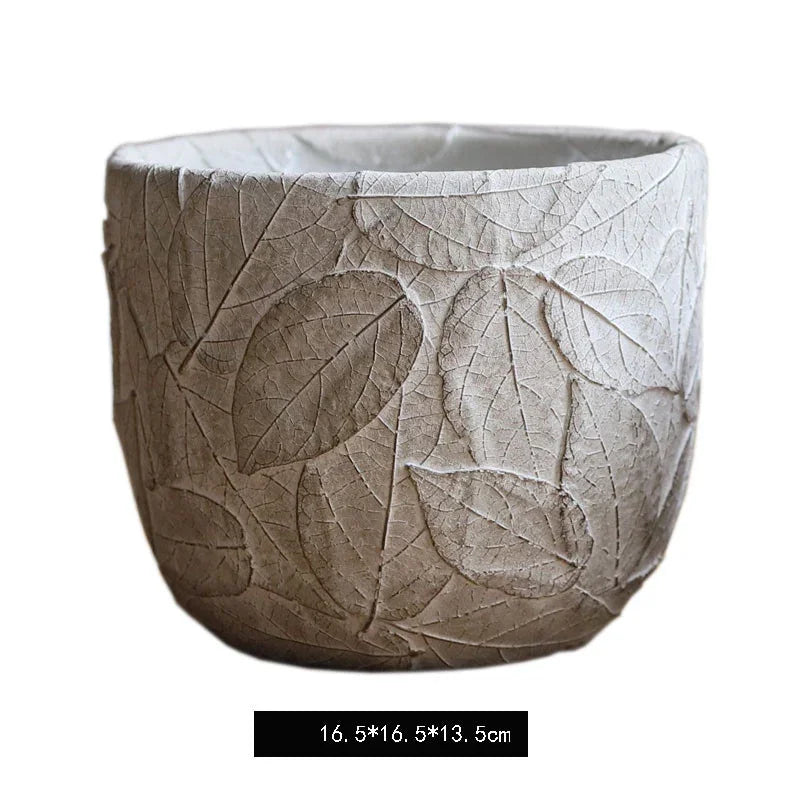 Planter Pot Rustic Garden Leaves - The Renmy Store Homewares & Gifts