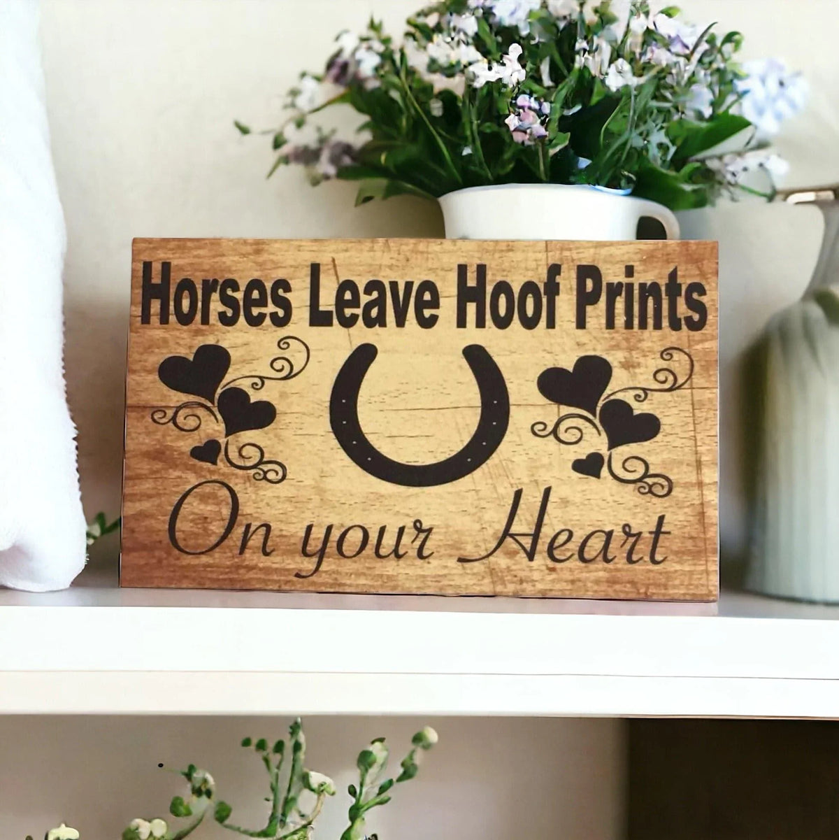 Horses Hoof Prints Heart Horse Sign - The Renmy Store Homewares & Gifts
