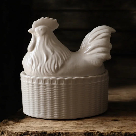 Chicken Classic French Bowl with Lid Ceramic