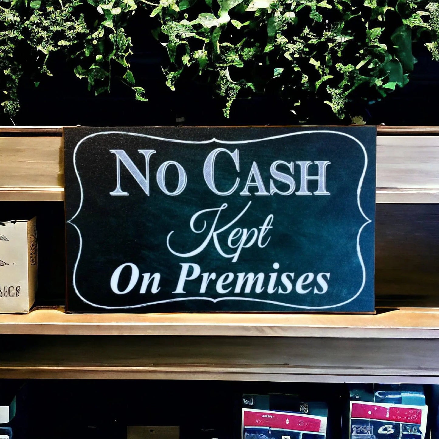 No Cash Kept On Premises Business Retail Sign - The Renmy Store Homewares & Gifts
