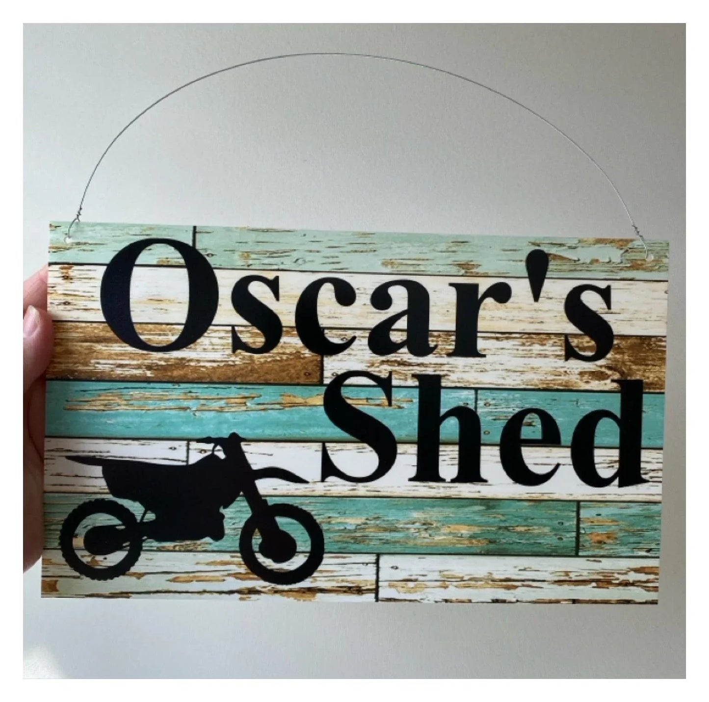 Dirt Bike Motorbike Blue Custom Personalised Sign - The Renmy Store Homewares & Gifts