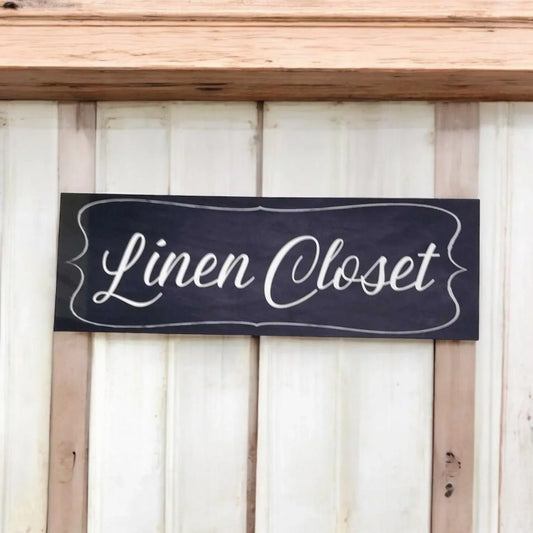 Linen Closet Door Black Sign - The Renmy Store Homewares & Gifts