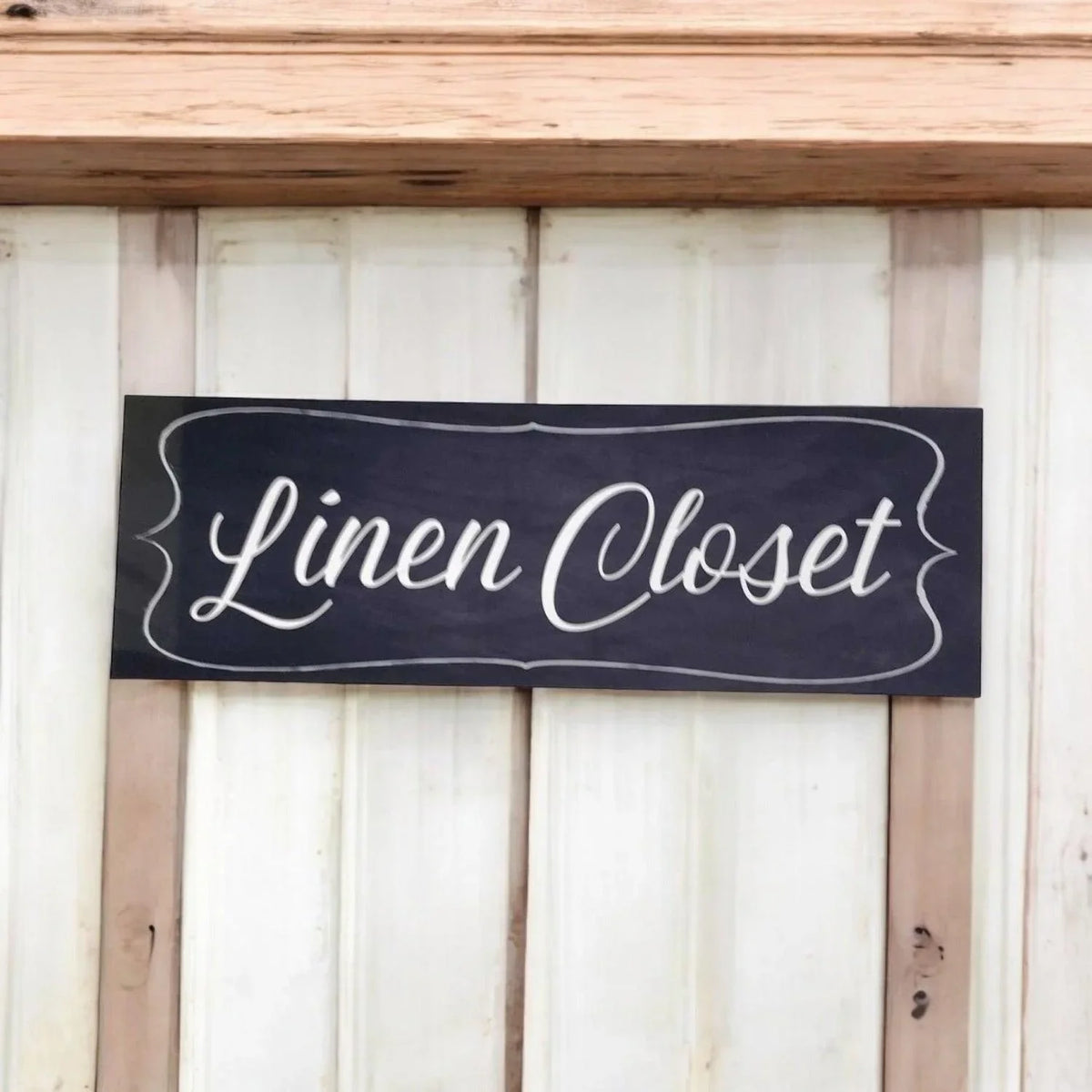 Linen Closet Door Black Sign - The Renmy Store Homewares & Gifts