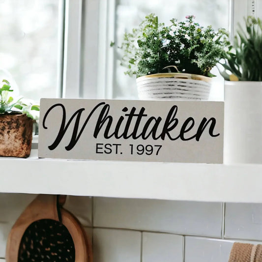 Family Name Custom Personalised White Sign - The Renmy Store Homewares & Gifts