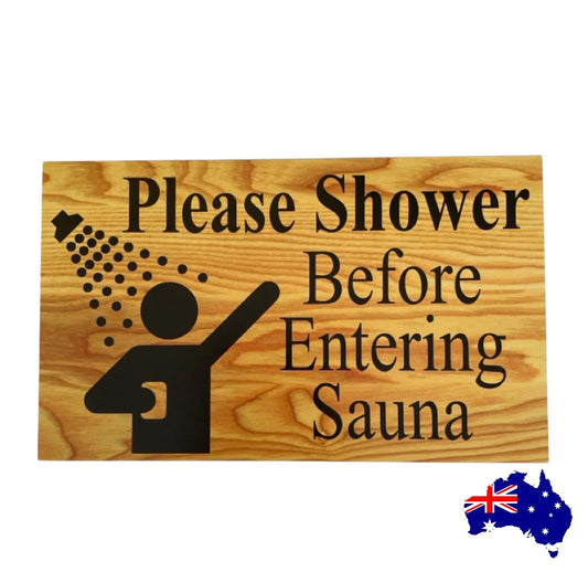 Sauna Rules Shower Outdoor Rustic Sign