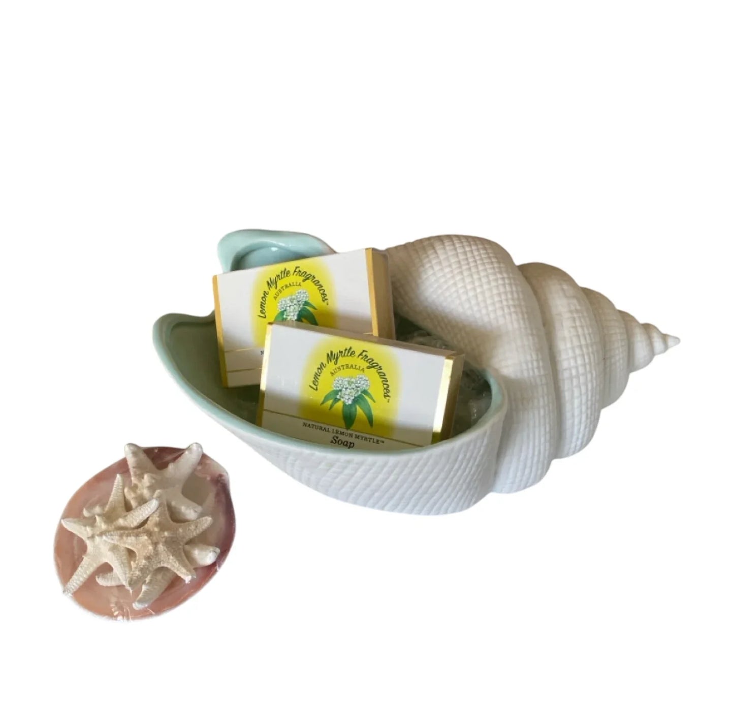 Shell Starfish Coastal with Two Lemon Myrtle Soap Gift Pack - The Renmy Store Homewares & Gifts