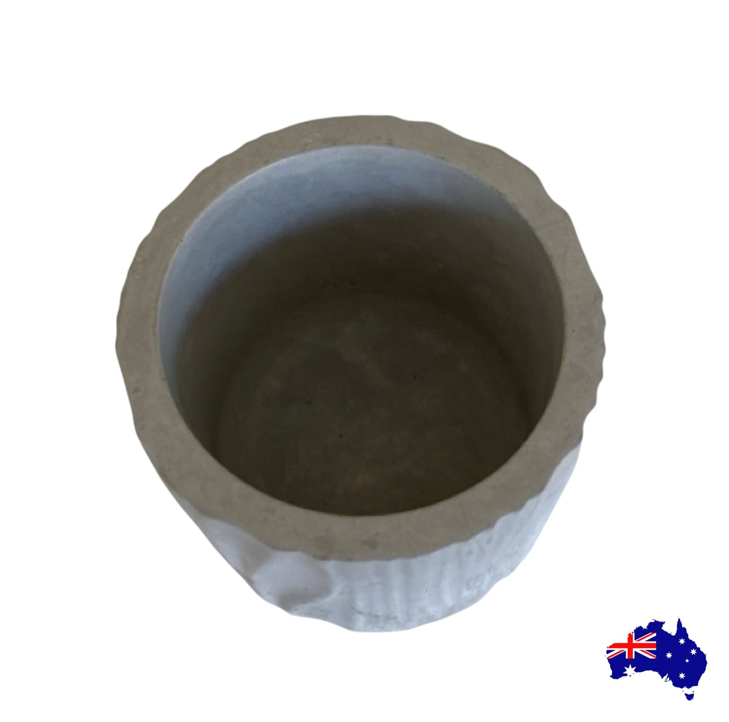 Planter Pot Round Rustic Texture Holder Aussie Handmade Concrete