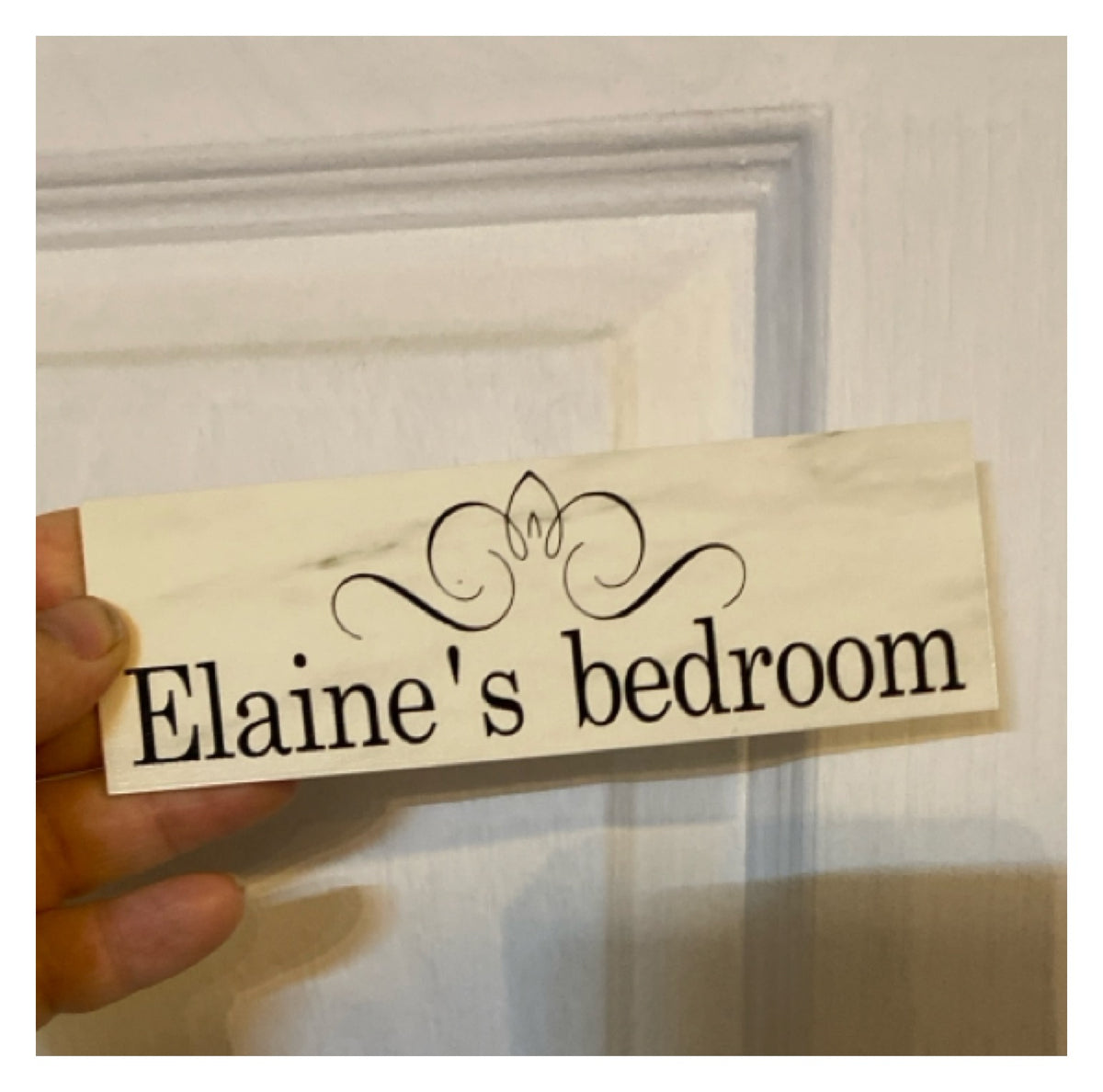 Bathroom Door Sign - French Scroll - Australian Made