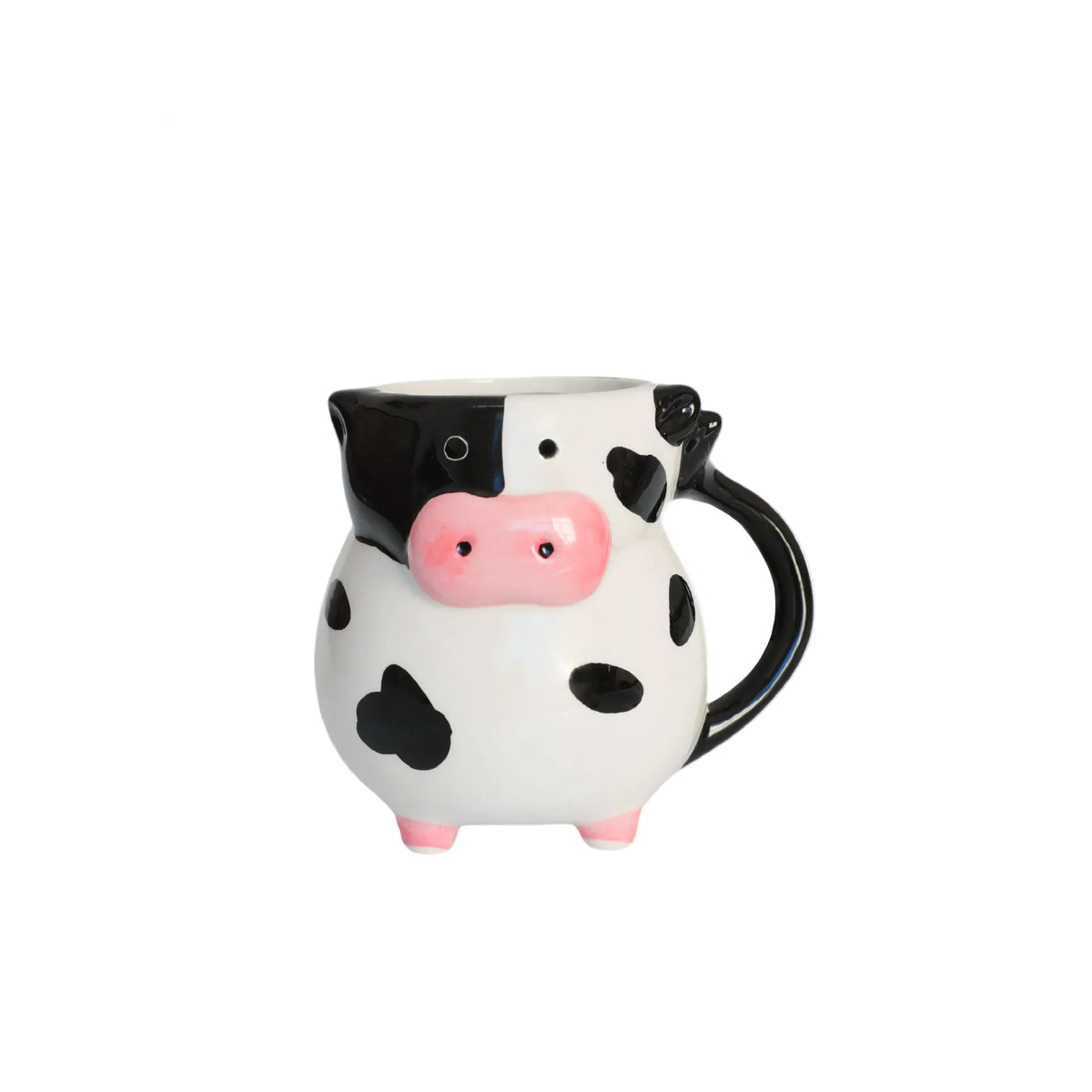 Cute Cow Ceramic Mug | Funky Black & White Country Farmhouse Coffee Cup