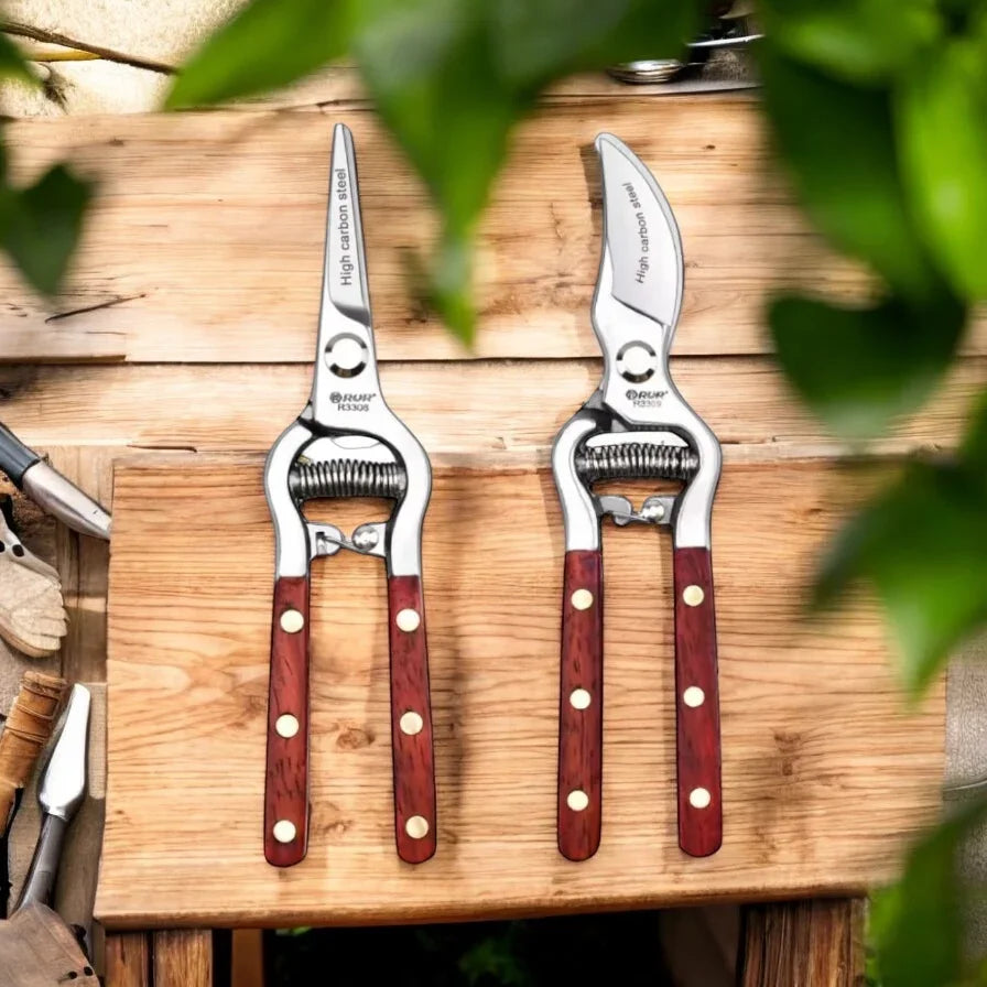 Secateurs Pruning Tool Wooden Vintage Garden - The Renmy Store Homewares & Gifts