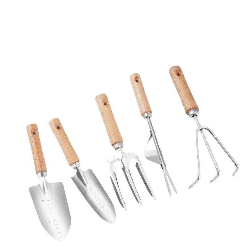 Garden Tool 5 Piece Set Stainless Wooden Handle - The Renmy Store Homewares & Gifts