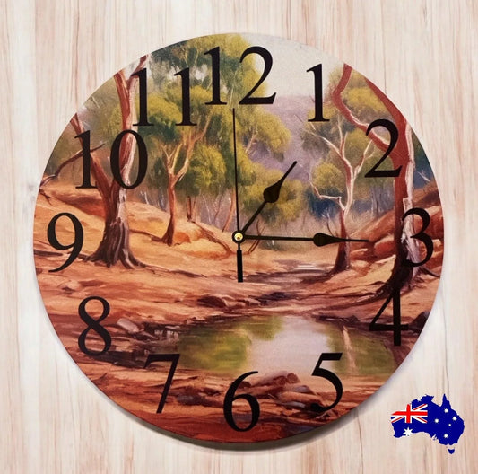 Clock Wall Bush Country Australia Aussie Made - The Renmy Store Homewares & Gifts