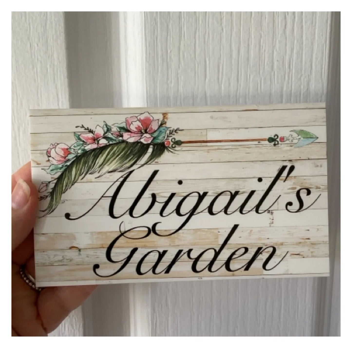 Feather Flower Arrow Custom Personalised Sign - The Renmy Store Homewares & Gifts