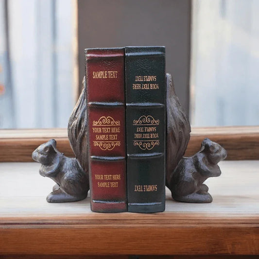 Squirrel Bookend Book Ends Set Cast Iron - The Renmy Store Homewares & Gifts
