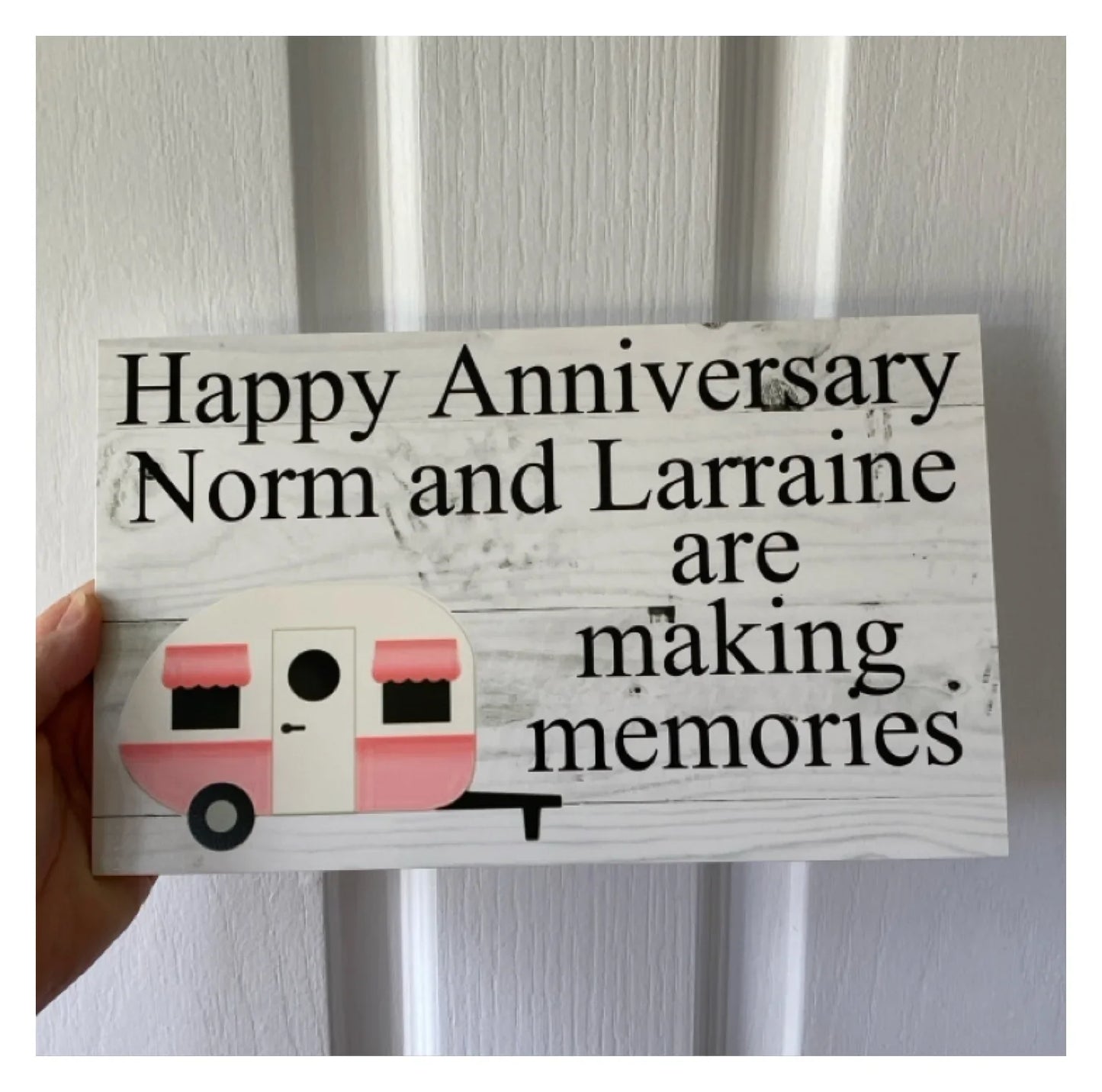 Caravan Vintage Chic Retro Custom Personalised Sign - The Renmy Store Homewares & Gifts