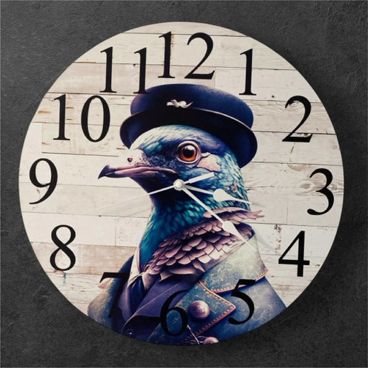 Clock Wall Pigeon Bird Vintage Retro Aussie Made - The Renmy Store Homewares & Gifts