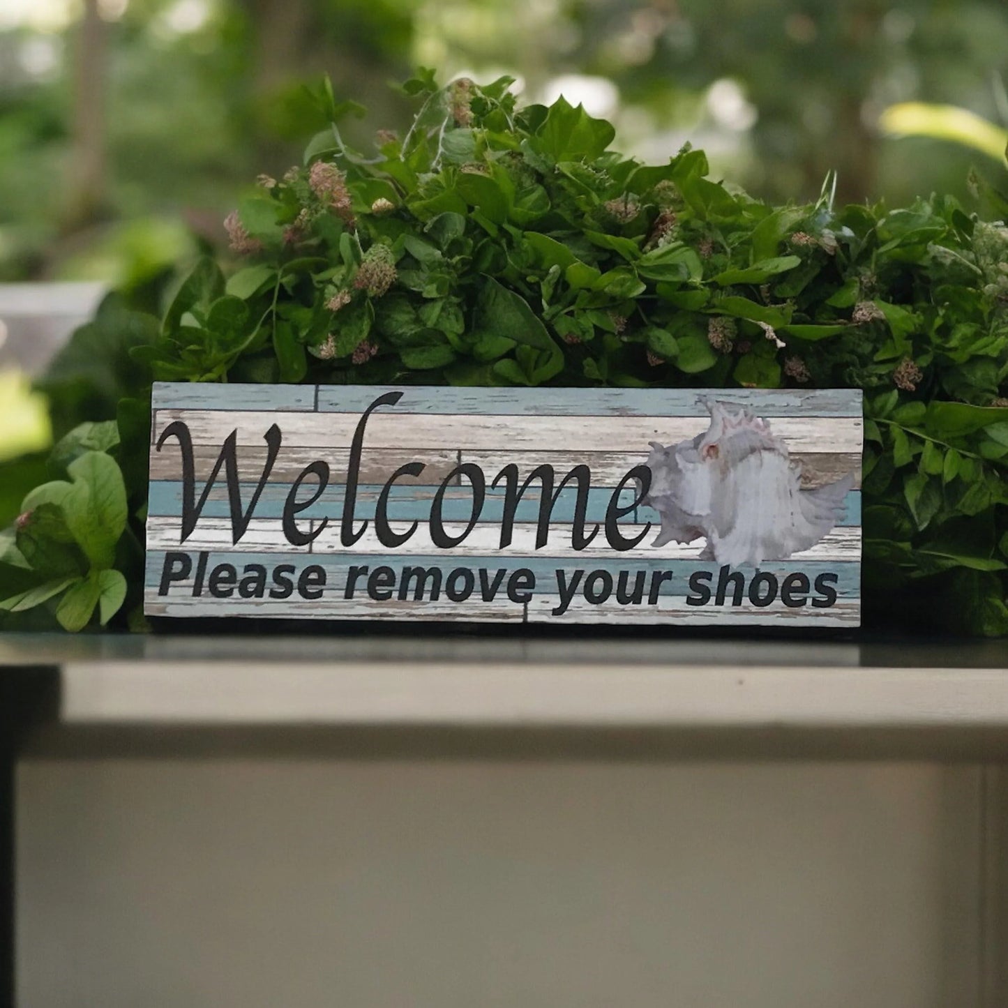 Please Remove Your Shoes Welcome Shell Sign - The Renmy Store Homewares & Gifts