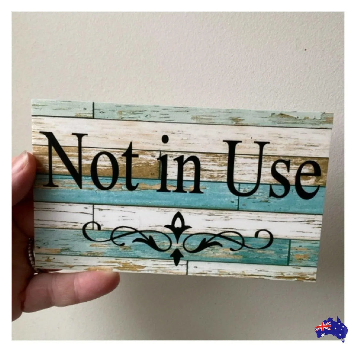 Custom Personalised Blue Timber Look Sign - The Renmy Store Homewares & Gifts