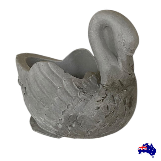 Planter Pot Swan Bird Aussie Handmade Concrete