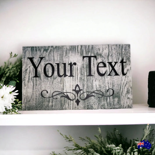 Custom Personalised White Wash Timber Sign - The Renmy Store Homewares & Gifts