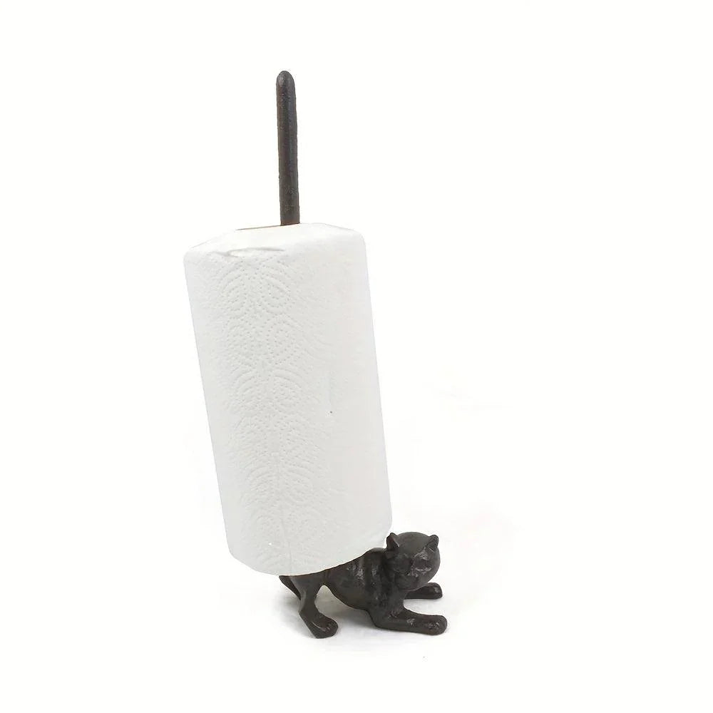 Paper Towel Holder Cat Cast Iron - The Renmy Store Homewares & Gifts