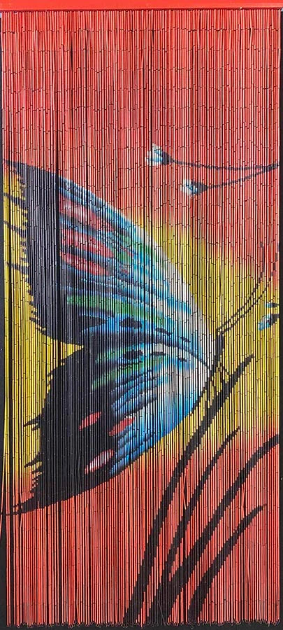Curtain Butterfly Coastal Natural Bamboo Doorway