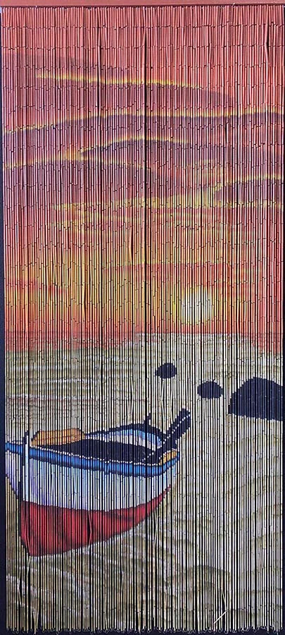 Curtain Boat Coastal Natural Bamboo Doorway
