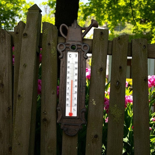 Thermometer Wall Vintage Garden Cast Iron Rustic