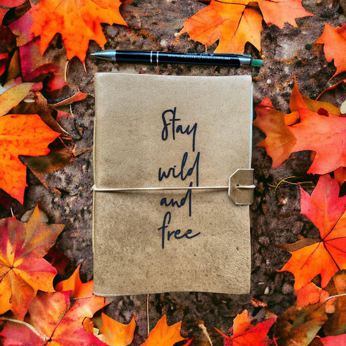 Journal Leather Diary Note Book Wild and Free - The Renmy Store Homewares & Gifts