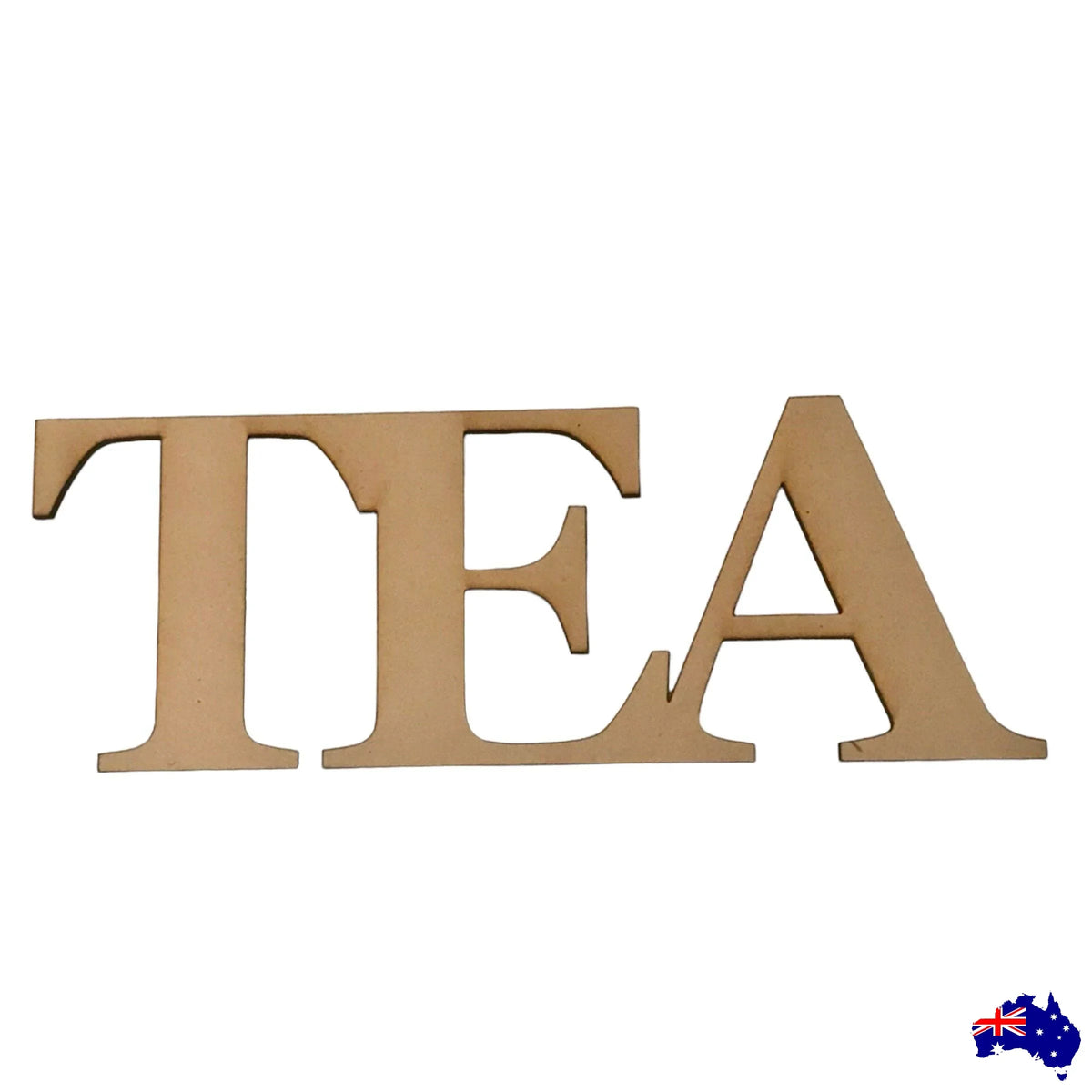 Tea MDF Shape Word Raw Wooden Wall Art - The Renmy Store Homewares & Gifts