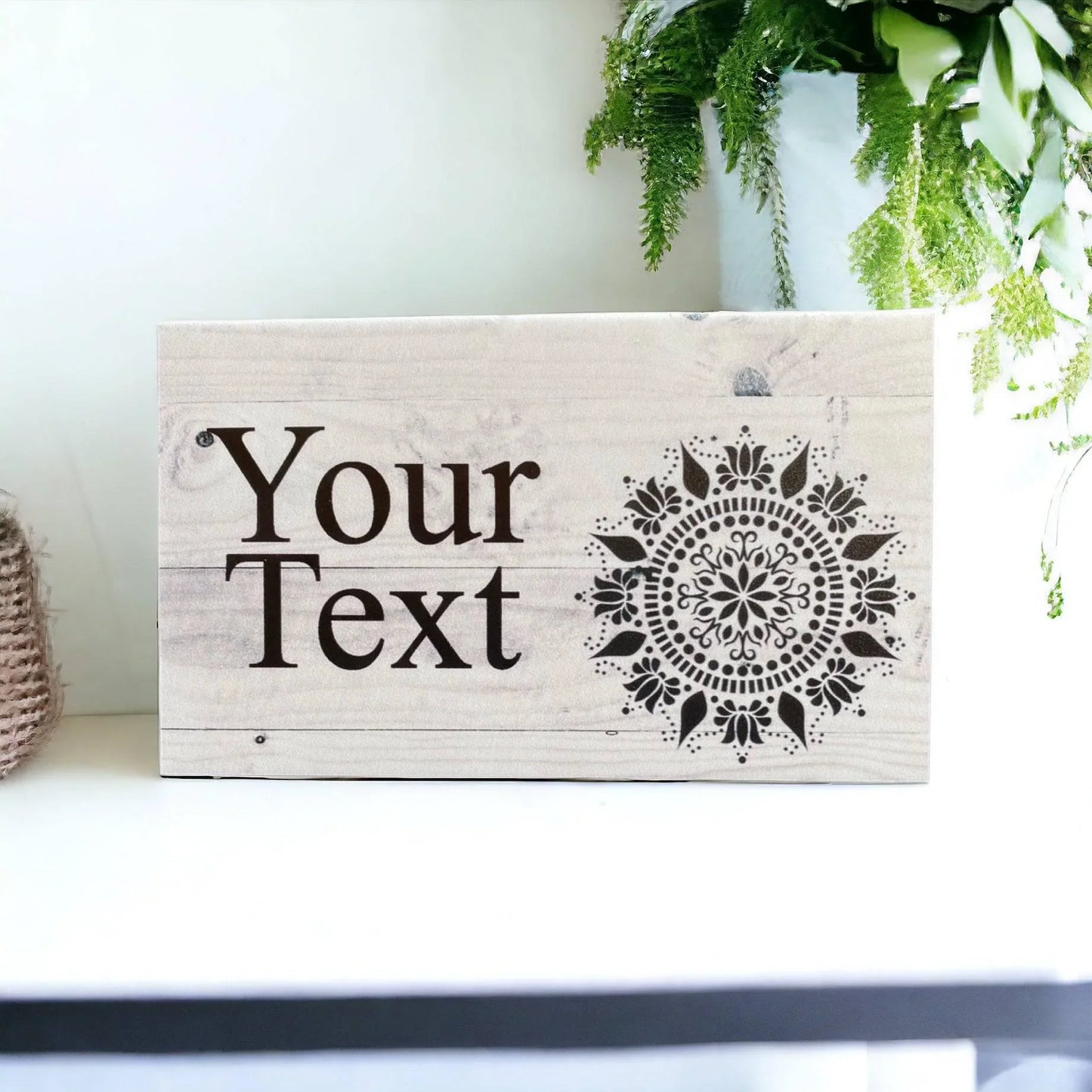 Mandala Grey Personalised Custom Sign - The Renmy Store Homewares & Gifts