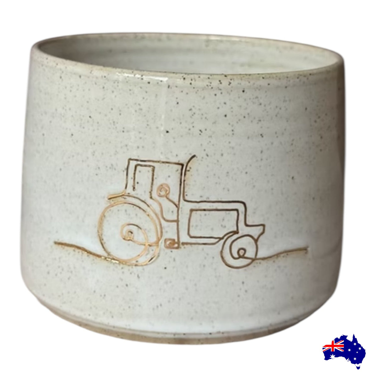 Handmade Tractor Ceramic Cup Mug | Aussie Made Wolf and Clay Farmer Gift