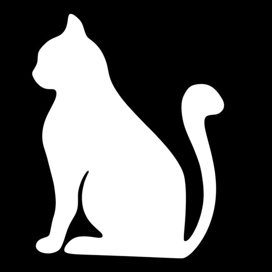 Cat Kitty Outdoor Decorative Black White Wall Art Laser Cut