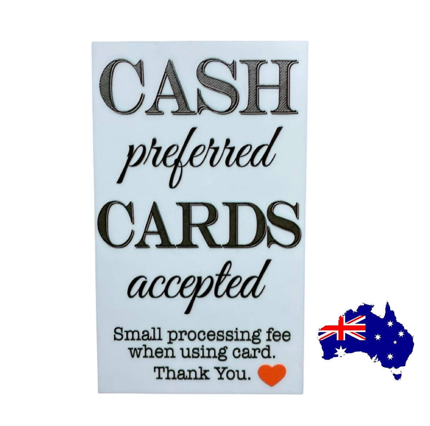 Cash Preferred Cards Accepted Shop Business Retailer Sign - The Renmy Store Homewares & Gifts