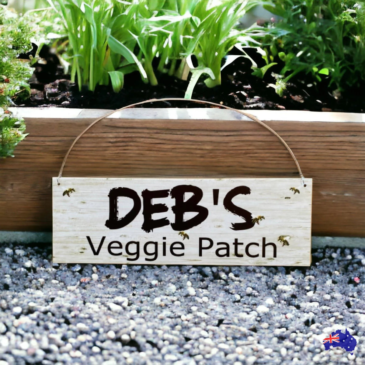 Custom Veggie Patch Garden Bees Sign - The Renmy Store Homewares & Gifts