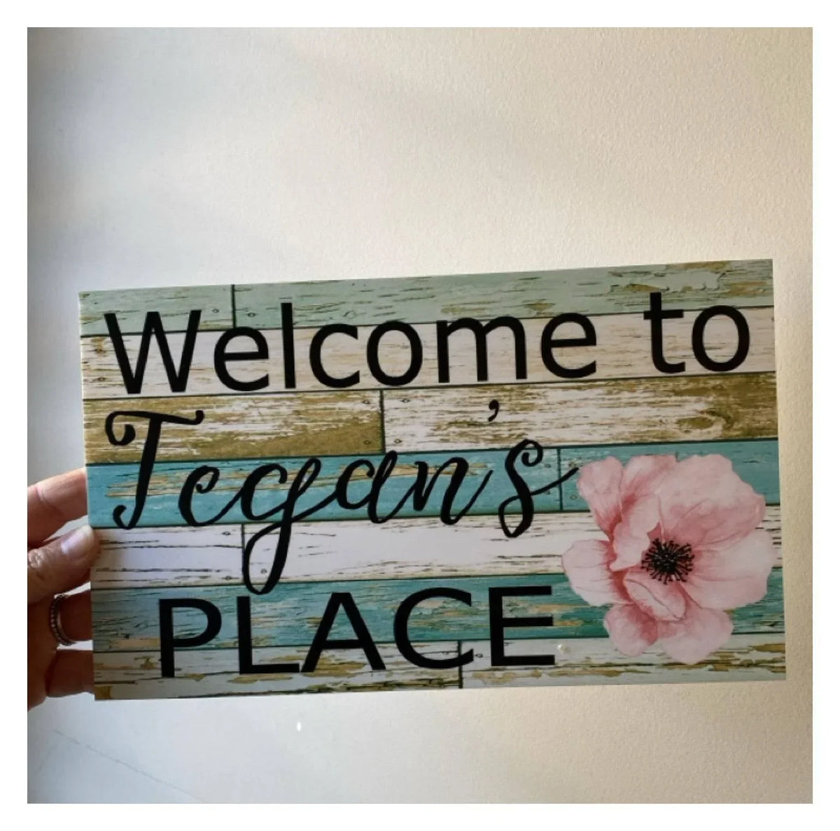 Welcome Place Floral Personalised Custom Sign - The Renmy Store Homewares & Gifts