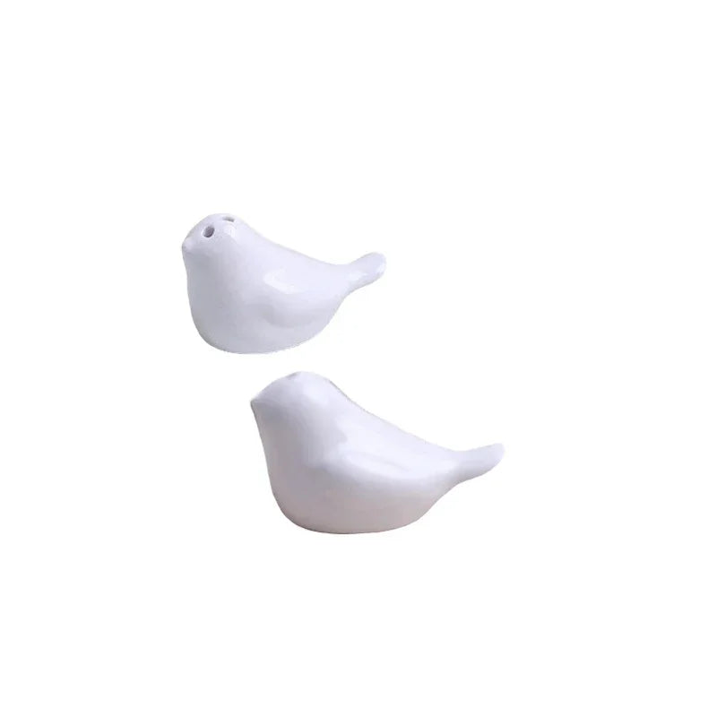 Salt & Pepper Shaker Set French White Bird Design - 12.2cm x 5cm x 4cm